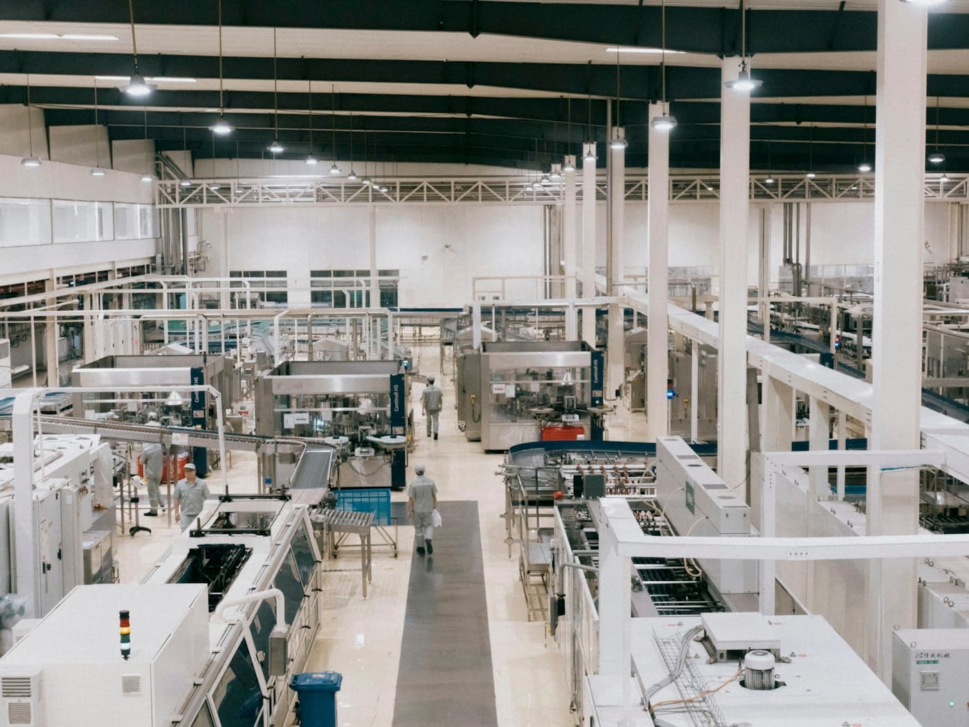 Industrial manufacturing floor with machinery and production equipment